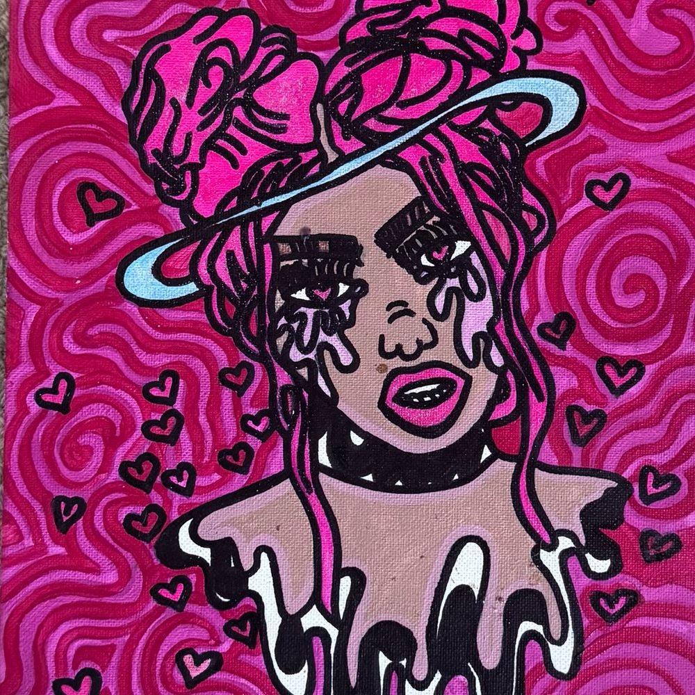 Vibrant Pink Abstract Art Canvas